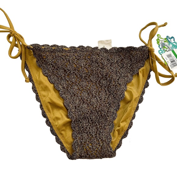 BECCA Crochet Swim Bottom Women Size Large NEW with tags - Picture 1 of 11